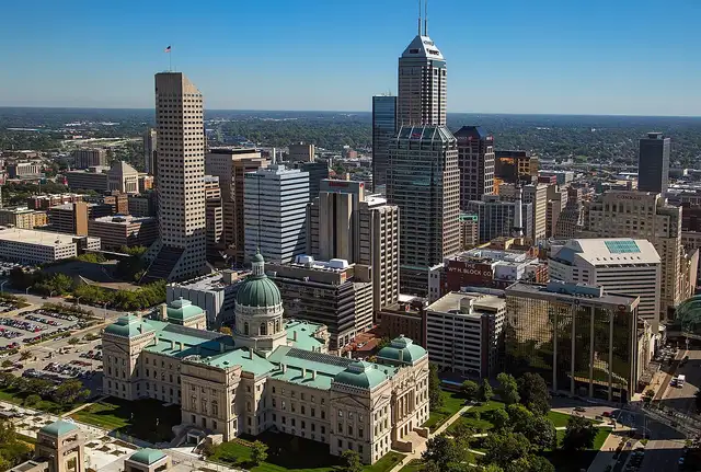 Aerial view of downtown Indianapolis
