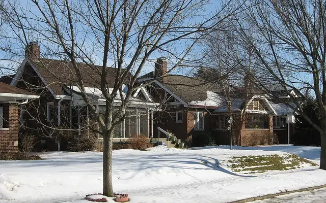 Houses and street trees in an Irvington historic district